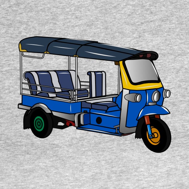 Tuk tuk cartoon illustration by Miss Cartoon